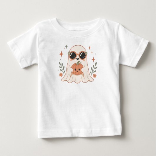 Cute Ghost Pompoen Baby Halloween T-Shirt (Voorkant)