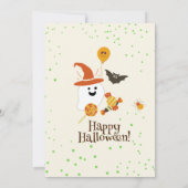 Cute Ghost Pumpkin Bat Kids Halloween Party Kaart (Achterkant)