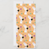 Cute Ghost Pumpkin Confetti Oranje Fotokaart Feestdagenkaart (Achterkant)