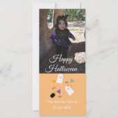 Cute Ghost Pumpkin Confetti Oranje Fotokaart Feestdagenkaart (Voorkant)