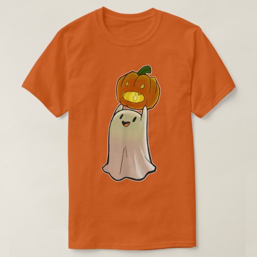 Cute Ghost Pumpkin Face Jack O'Lantern Happy Hallo T-shirt (Design voorkant)