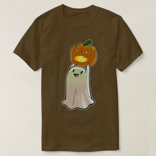 Cute Ghost Pumpkin Face Jack O'Lantern Happy Hallo T-shirt (Design voorkant)