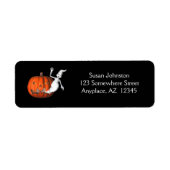 Cute Ghost Pumpkin Halloween Adres Etiket (Voorkant)