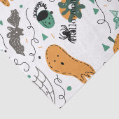 Cute Ghost Pumpkin Halloween Doodles Illustraties Tissuepapier (Detail)