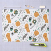 Cute Ghost Pumpkin Halloween Doodles Illustrations Tissuepapier (Craft)