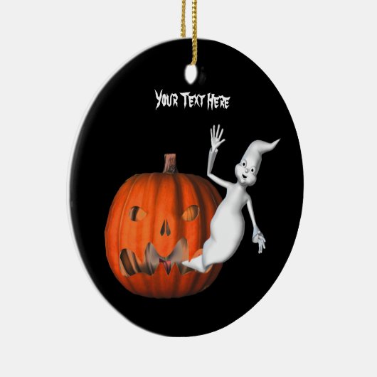 Cute Ghost Pumpkin Halloween Ornament (Rechts)