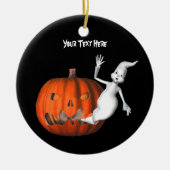 Cute Ghost Pumpkin Halloween Ornament (Voorkant)