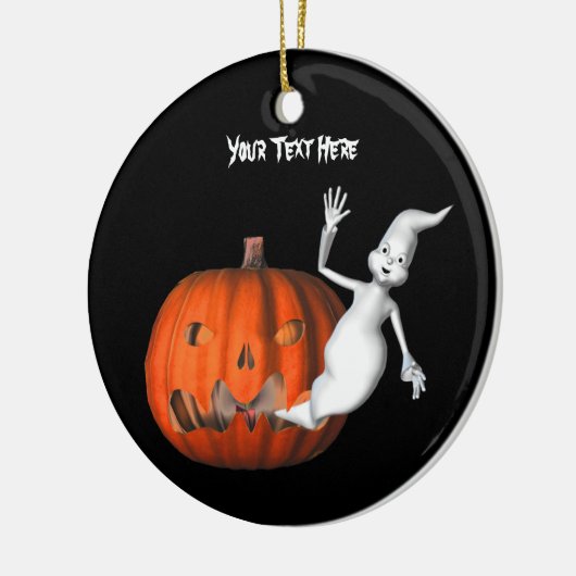 Cute Ghost Pumpkin Halloween Ornament (Links)