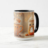 Cute Ghost Pumpkin Latte Mug Mok (Voorkant rechts)
