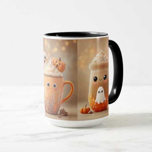 Cute Ghost Pumpkin Latte Mug Mok (Voorkant rechts)