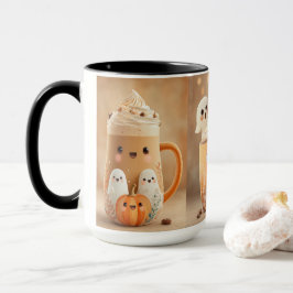 Cute Ghost Pumpkin Latte Mug Mok