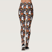 Cute Ghost, Pumpkin & Snoep Halloween Pattern Leggings (Achterkant)
