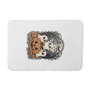 Cute Ghost Pumpkin T-shirt Vintage Gravure Hallowe Badmat