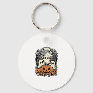 Cute Ghost Pumpkin T-shirt Vintage Gravure Hallowe Sleutelhanger