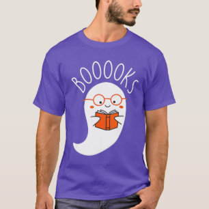 Cute Ghost Reading Book Matching Books Lover Manne T-shirt