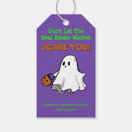 Cute Ghost Real Estate Pop by Halloween Gift Label Cadeaulabel