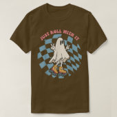 Cute Ghost Riding on Roller Schaatsen Funny Hallow T-shirt (Design voorkant)