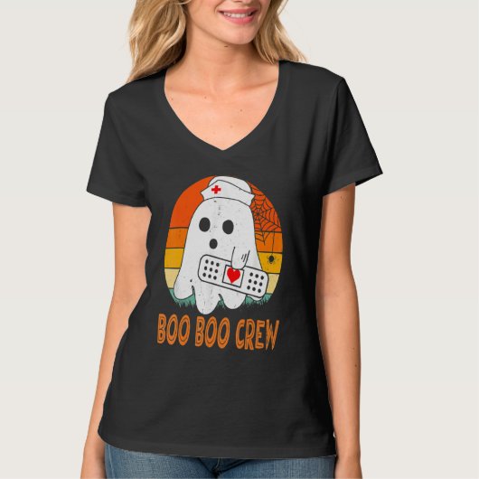 Cute Ghost RN Nurse Halloween Costume Shirts, Boo  T-shirt (Voorkant)