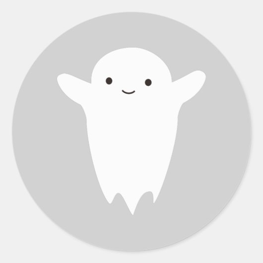Cute Ghost Ronde Sticker (Voorkant)