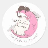 Cute Ghost Ronde Sticker (Voorkant)