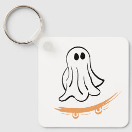 Cute ghost skatetboard sleutelhanger