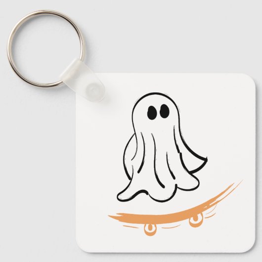 Cute ghost skatetboard sleutelhanger (Voorkant)