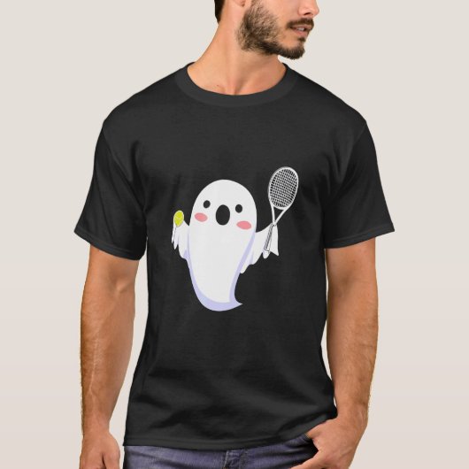 Cute Ghost-speltennis Halloween Tennis Ghost T-shirt (Voorkant)