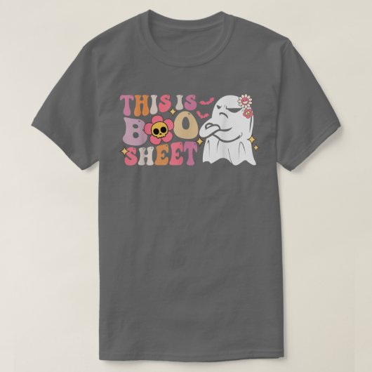 Cute Ghost Spooky Halloween This Is Boo Sheet Retr T-shirt (Design voorkant)