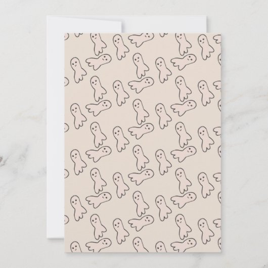 Cute Ghost Spooky Party Mini Doodle Kaart (Achterkant)