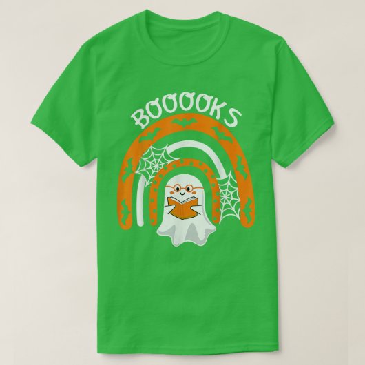 Cute Ghost Teacher Rainbow Book Reading Top Hallow (Design voorkant)