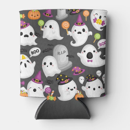 Cute Ghost, Tomb Stones, Bats and Witts Petten Blikjeskoeler (Voorkant)