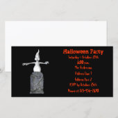 Cute Ghost Tombstone Halloween Invite (Voorkant / Achterkant)