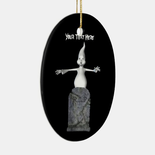Cute Ghost Tombstone Halloween Ornament (Rechts)