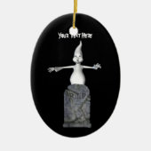 Cute Ghost Tombstone Halloween Ornament (Voorkant)