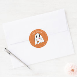 Cute Ghost Trick or treat Halloween Label Sticker