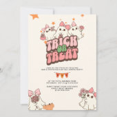 Cute Ghost Trick or treat Halloween Party Kaart (Voorkant)