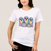 Cute Ghost Trio Halloween T-Shirt  Adorable Kawaii (Voorkant)
