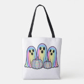 Cute Ghost Trio Halloween T-Shirt Adorable Kawaii Tote Bag (Achterkant)