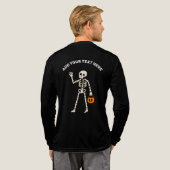 Cute Ghost Trio Happy Halloween Long Sleeve Tri-Blend Shirt (Achterkant)