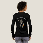 Cute Ghost Trio Happy Halloween Long Sleeve Tri-Blend Shirt (Achterkant)