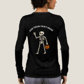 Cute Ghost Trio Happy Halloween Long Sleeve Tri-Blend Shirt (Achterkant)