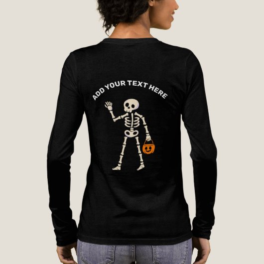 Cute Ghost Trio Happy Halloween Long Sleeve Tri-Blend Shirt (Achterkant)