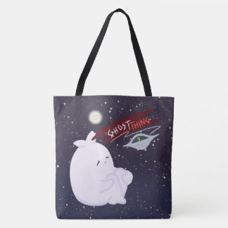 Cute Ghost & UFO All-Over-Print Schoudertas Tote Bag