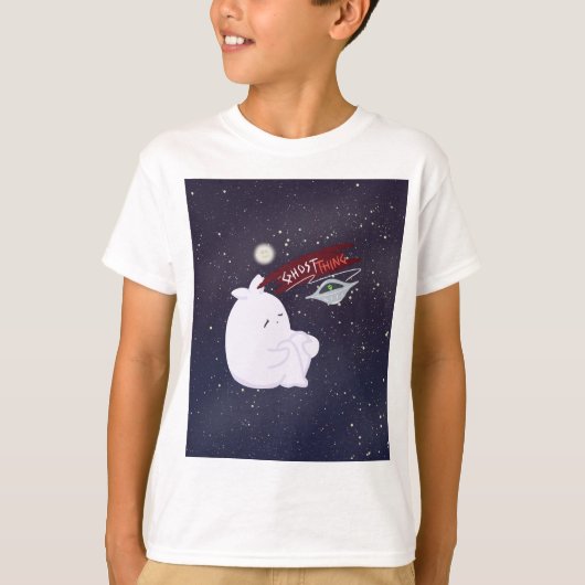 Cute Ghost & UFO Kids T-Shirt (Voorkant)