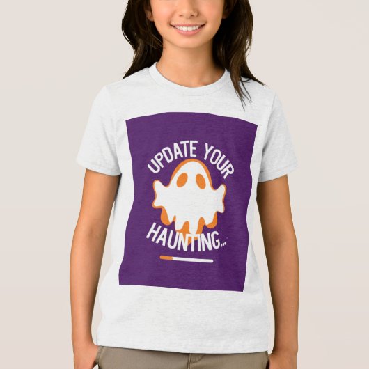 Cute Ghost 'Update Your Haunting' Tri-Blend Shirt (Voorkant)