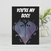 Cute Ghost Valentijnsdag Kaart (Staand voorkant)