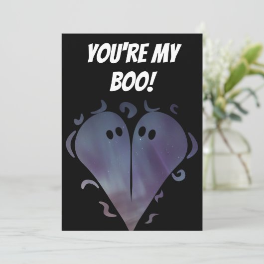Cute Ghost Valentijnsdag Kaart (Staand voorkant)