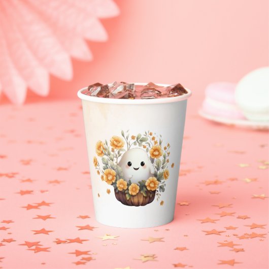 Cute Ghost Verjaardag Papieren Bekers (Insitu)