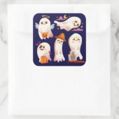 Cute Ghost Vierkante Sticker (Tas)