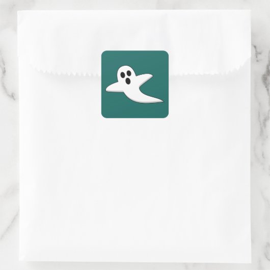 Cute Ghost Vierkante Sticker (Tas)